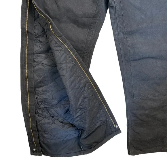 Carhartt B194 BLK Quilt Lined Sandstone Double Knee Work Pants 42x36 NWT VTG '08